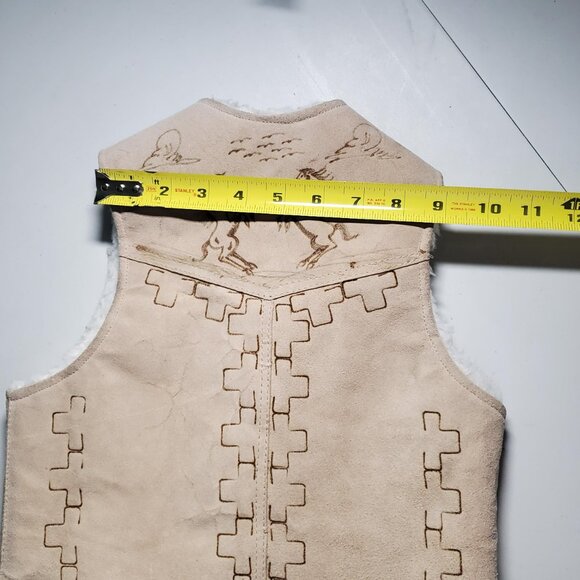 Suede Western Horse Kids Vest -Vintage - No Label- shipping incl - Picture 10 of 16